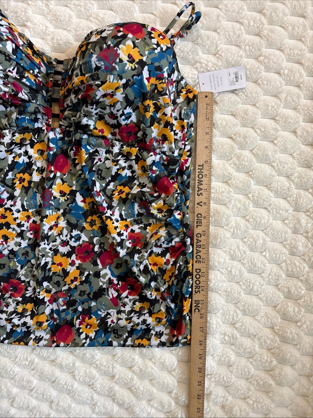 Swim By Cacique Tankini Top 46DD Lined Cups Floral Bathing Suit Top Underwire - Picture 16 of 16